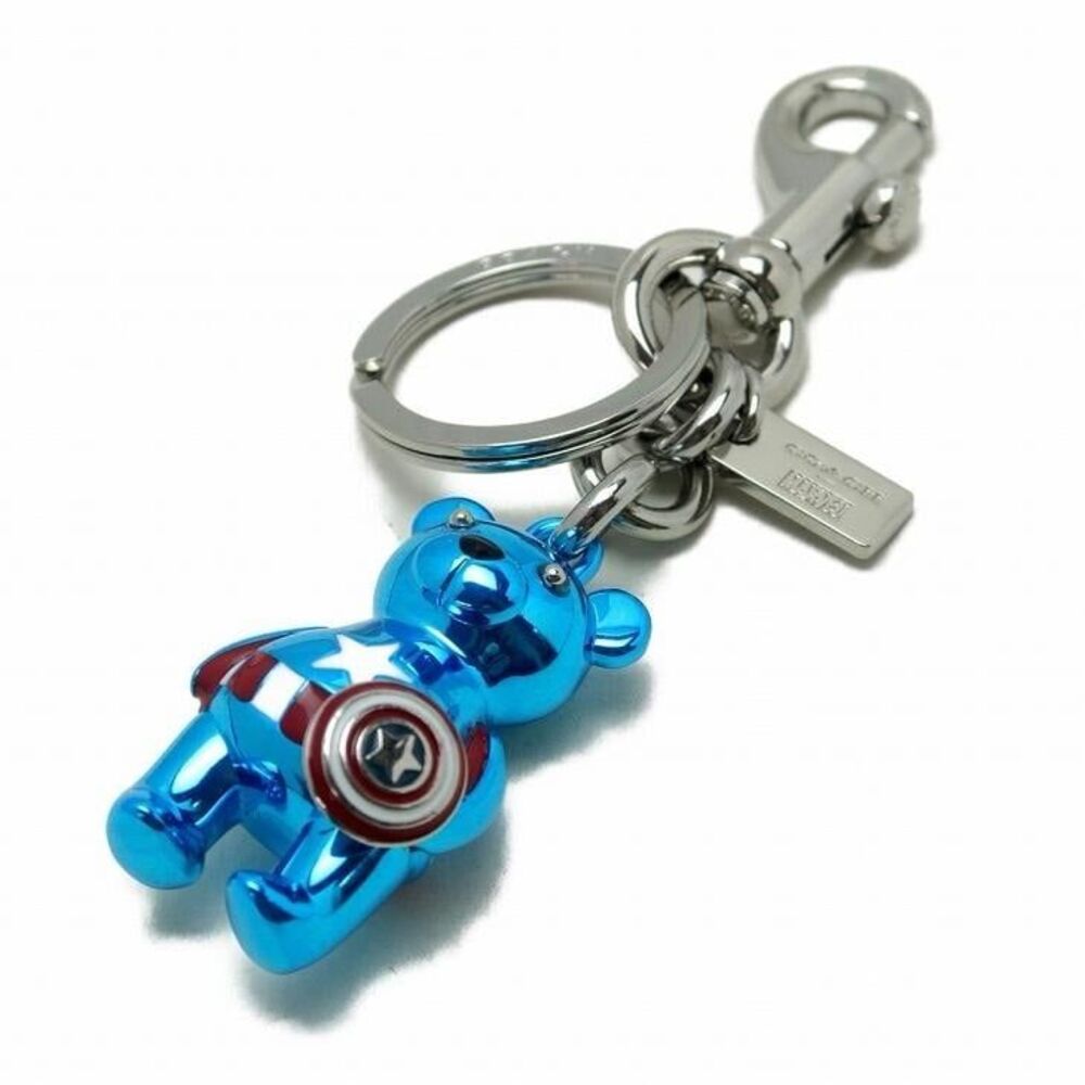 Coach Marvel Captain America Bear Bag Charm Keychain NWT
